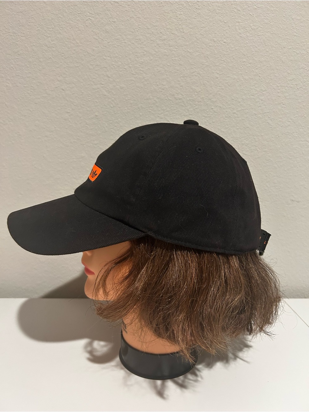 Adidas Unisex Black Hat with Orange Logo Patch - Picture 4 of 9